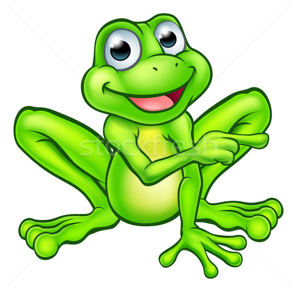 Cartoon Frog Pointing Stock photo © Krisdog