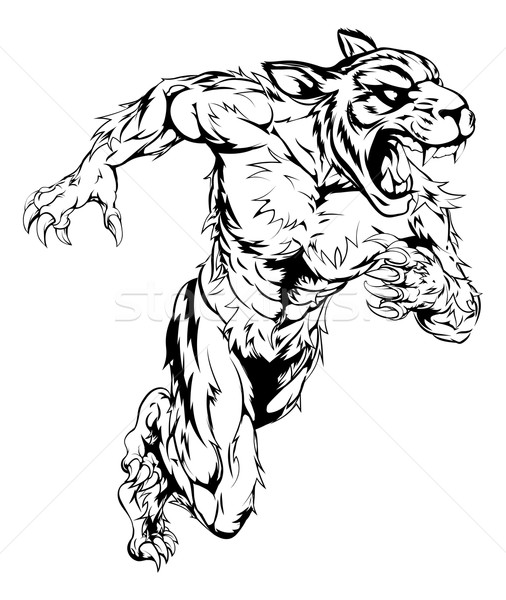Stock photo: Tiger sports mascot running