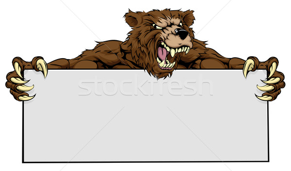 Bear Sports Mascot Sign Stock photo © Krisdog