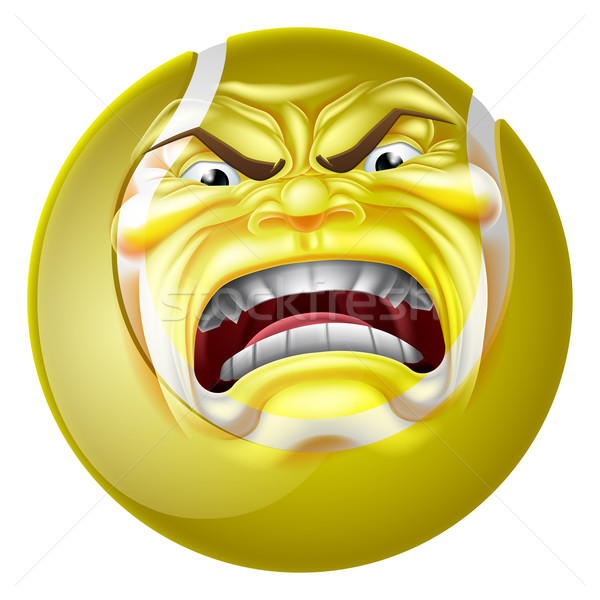 Mérges teniszlabda sportok rajzfilm kabala néz karakter Stock fotó © Krisdog