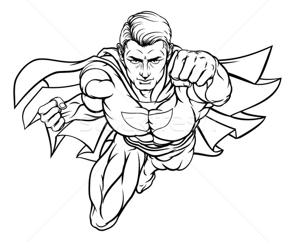 Flying Super Hero Stock photo © Krisdog