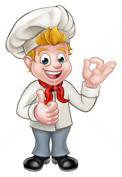Cartoon kucharz piekarz charakter doskonały Zdjęcia stock © Krisdog