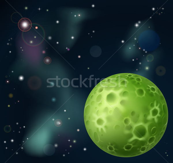 пространстве космическое пространство Cartoon фантазий луна передний план Сток-фото © Krisdog