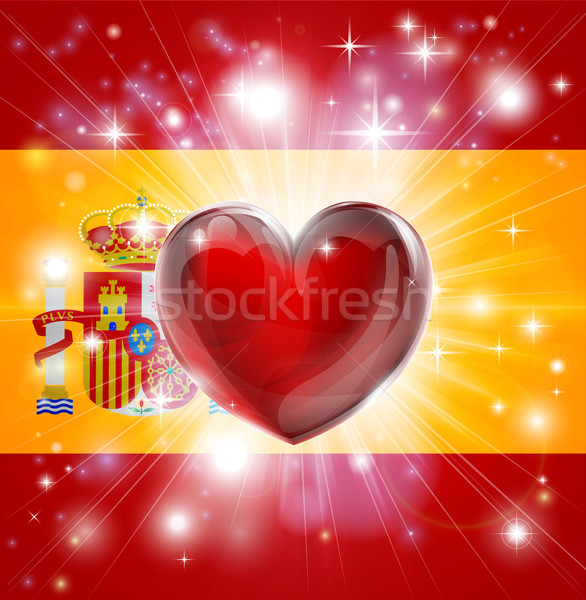 Love Spain flag heart background Stock photo © Krisdog