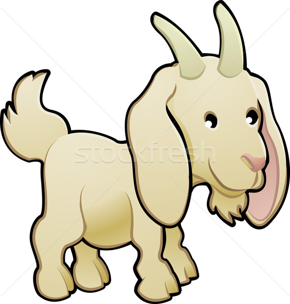 Cute Goat Farm Animal Vector Illustration Stock photo © Krisdog