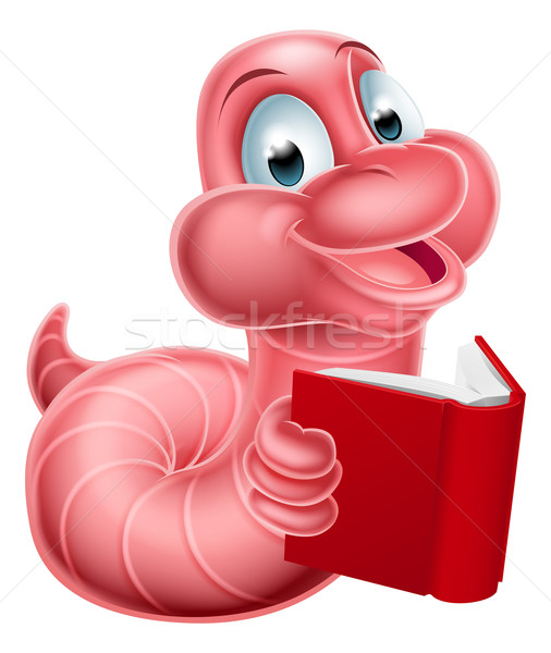 Bonitinho desenho animado lagarta verme ilustração feliz Foto stock © Krisdog