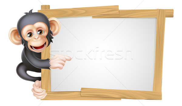 Cartoon chimpanzé signe cute singe comme [[stock_photo]] © Krisdog