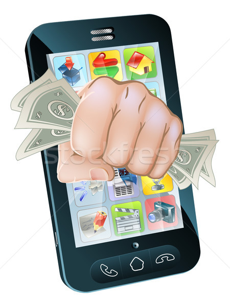 Cash Fist Cell Phone Concept Stock photo © Krisdog