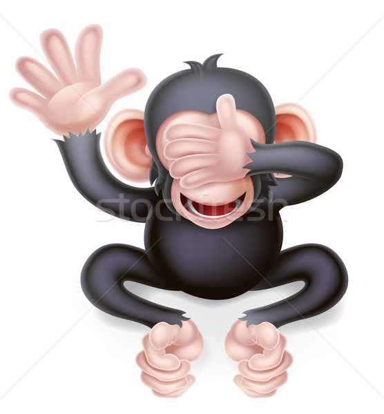 Cartoon See No Evil Monkey Stock photo © Krisdog