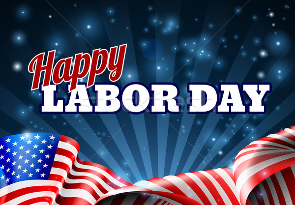 Stock photo: Happy Labor Day American Flag Poster