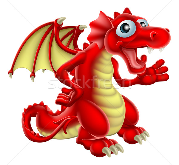 Cartoon Red Dragon Stock photo © Krisdog