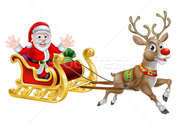 Santa Christmas Sleigh Stock photo © Krisdog