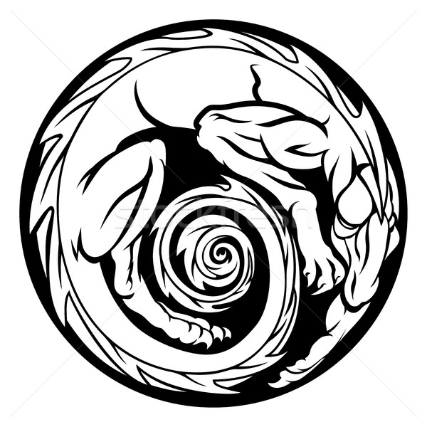 Dragon Circle Design Stock photo © Krisdog