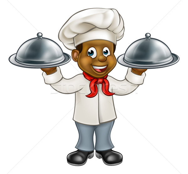Black Chef Cartoon Character Stock photo © Krisdog
