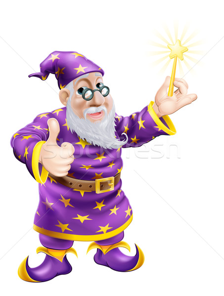 Thumbs up Wizard with Wand Stock photo © Krisdog