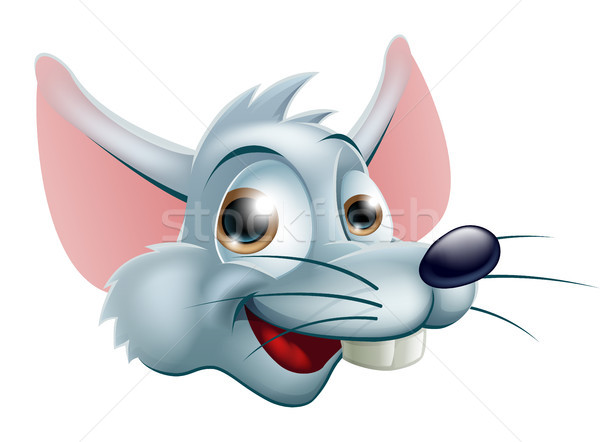 Cartoon rat visage illustration cute heureux Photo stock © Krisdog