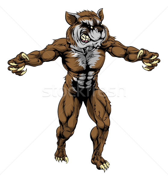 Raccoon scary sports mascot Stock photo © Krisdog