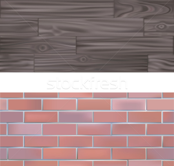 Brick and wood  seamlessly tileable Textures Stock photo © Krisdog