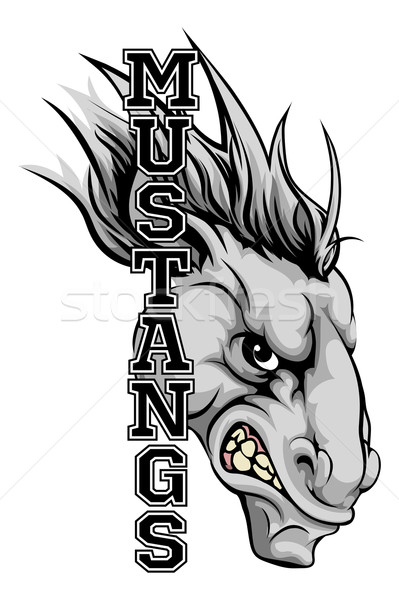 Mascote ilustração desenho animado cavalo equipe de esportes texto Foto stock © Krisdog
