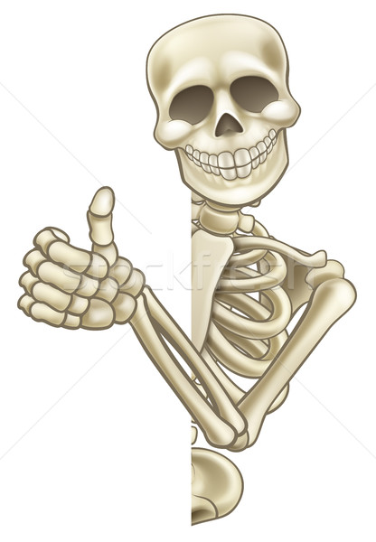 Thumbs Up Cartoon Skeleton Sign Stock photo © Krisdog