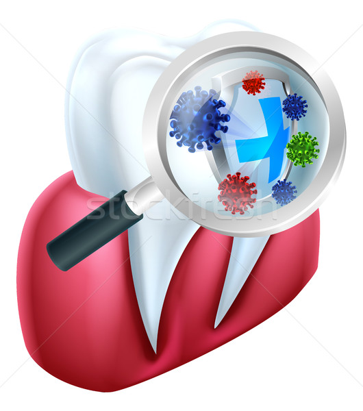 Dente proteção escudo médico ilustração protegido Foto stock © Krisdog