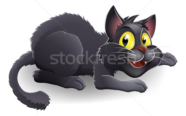 漫画 黒猫 図面 のような ハロウィン 笑顔 ストックフォト © Krisdog