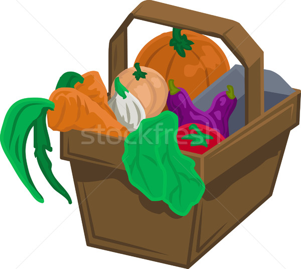 Warzyw produkować koszyka warzyw pomarańczowy jesienią Zdjęcia stock © Krisdog