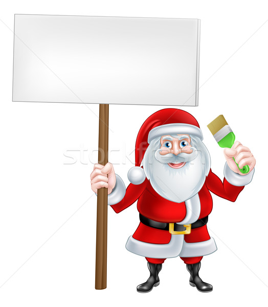 Santa Paintbrush Sign Stock photo © Krisdog