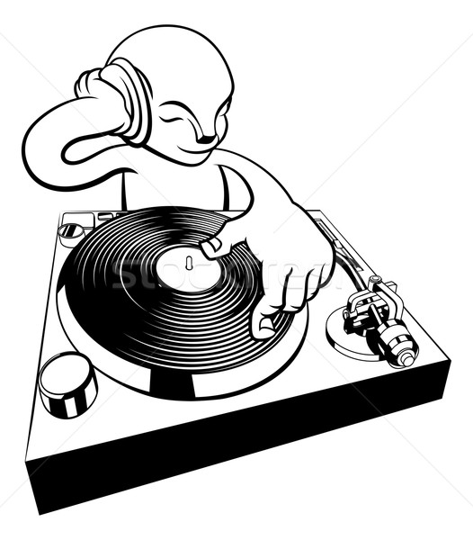 DJ on turntable decks Stock photo © Krisdog