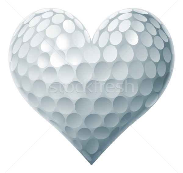 [[stock_photo]]: Balle · de · golf · coeur · amour · golf · art