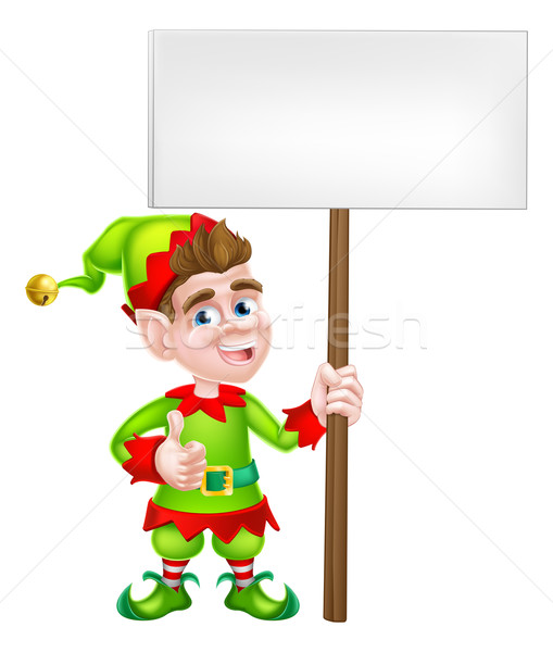 Cartoon Elf Sign Stock photo © Krisdog