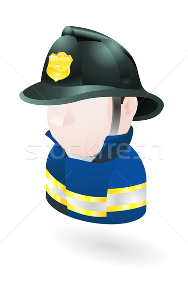 Stockfoto: Brandweerman · illustratie · man · persoon · helm · nood