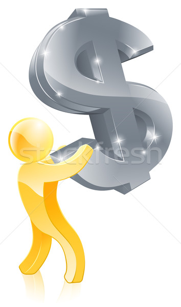 Сток-фото: знак · доллара · деньги · человека · иллюстрация · золото · человек