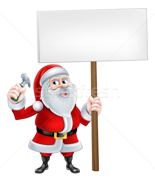 Santa Handyman Sign Stock photo © Krisdog