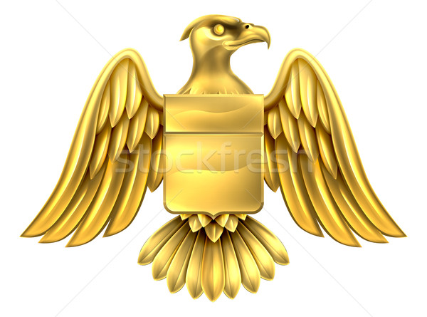 Or aigle design métal bouclier héraldique Photo stock © Krisdog