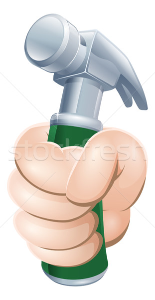 Stock photo: Hand holding hammer