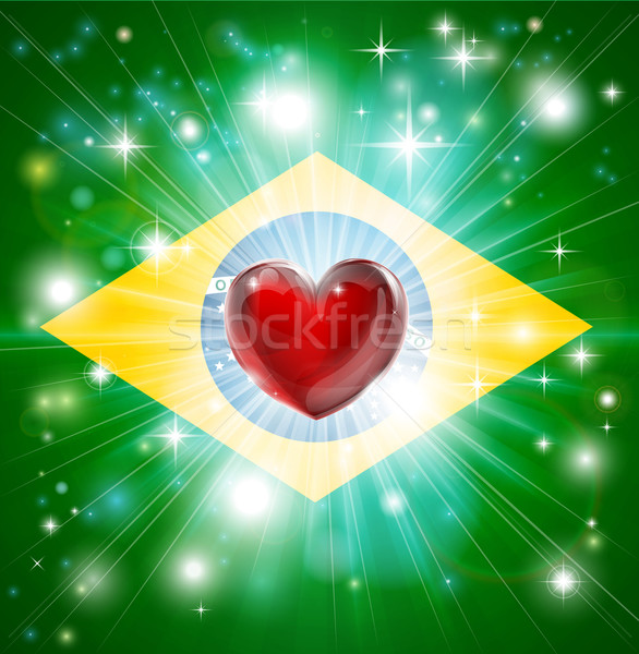 Love Brazil flag heart background Stock photo © Krisdog