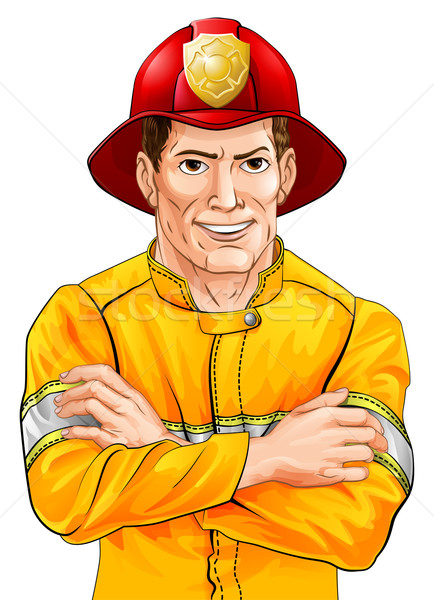 Happy fireman Stock photo © Krisdog