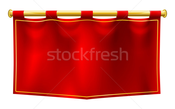 średniowiecznej banner banderą stylu czerwony zawieszony Zdjęcia stock © Krisdog