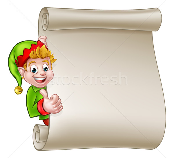 Christmas Scroll Santa Helper Elf Stock photo © Krisdog