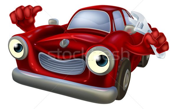 Cartoon auto moersleutel karakter Stockfoto © Krisdog