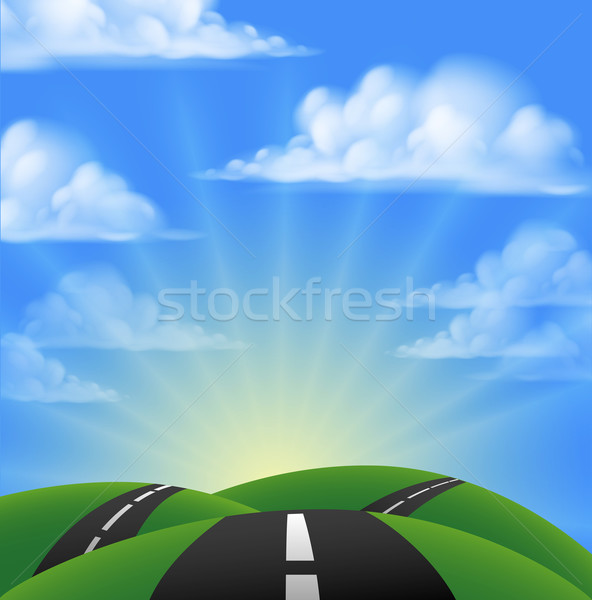 Cartoon Road Scene Stock photo © Krisdog