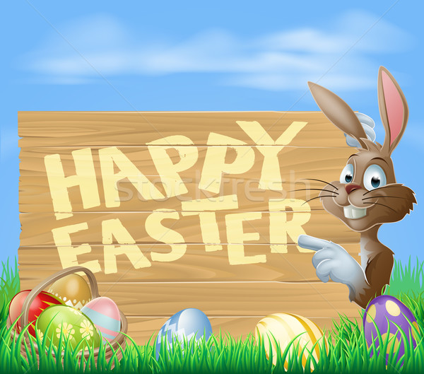 Easter bunny Happy Easter Sign Stock photo © Krisdog