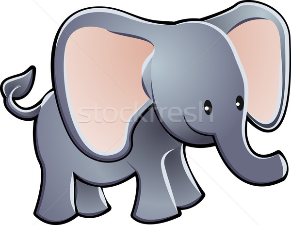 Lovable Elephant Cartoon Vector Illustration Stock photo © Krisdog