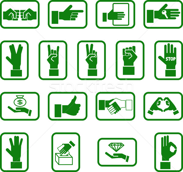 Mãos mão ícones projeto Foto stock © Krisdog