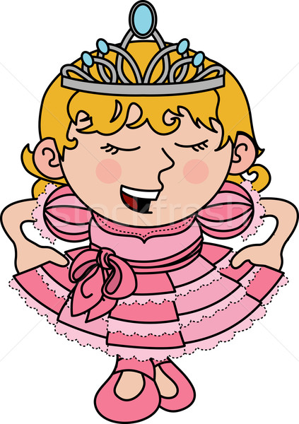 Illustration Prinzessin jungen rosa Kleid Tiara Stock foto © Krisdog