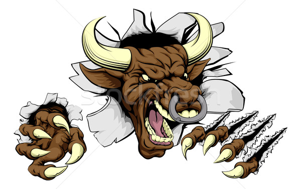 Stock photo: Bull sports mascot concept