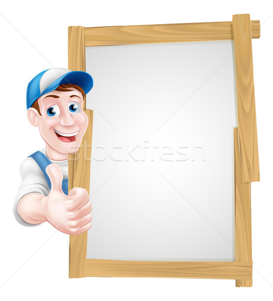 Thumbs up cartoon man sign Stock photo © Krisdog