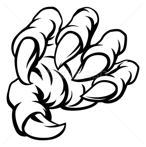 Desen animat monstru gheara mână mâini picior Imagine de stoc © Krisdog