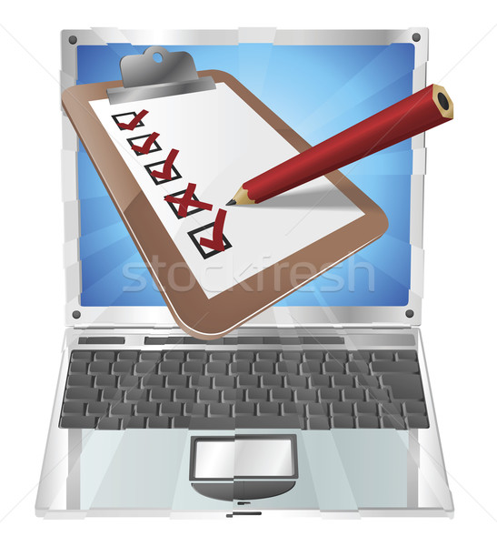 Online survey laptop clipboard concept  Stock photo © Krisdog